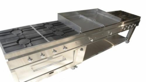 TIPO 3: EQUIPO MIXTO DE ALTA GAMA CON FOGONES, DOS PLANCHAS Y HORNO