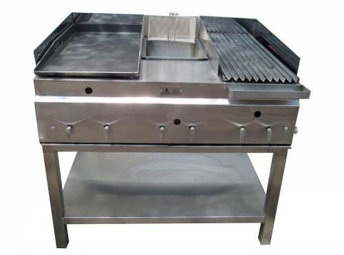 TIPO 12: EQUIPO MIXTO CON PLANCHA ASADORA, FREIDORA Y ASADOR