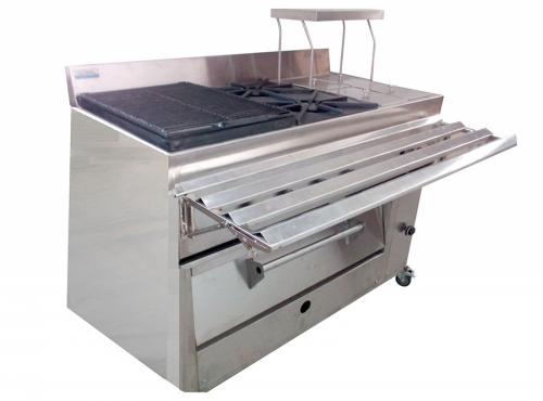 TIPO 14: EQUIPO MIXTO CON PARRILLA PARA AREPAS, FOGONES, BAÑO MARIA Y HORNO INFERIOR